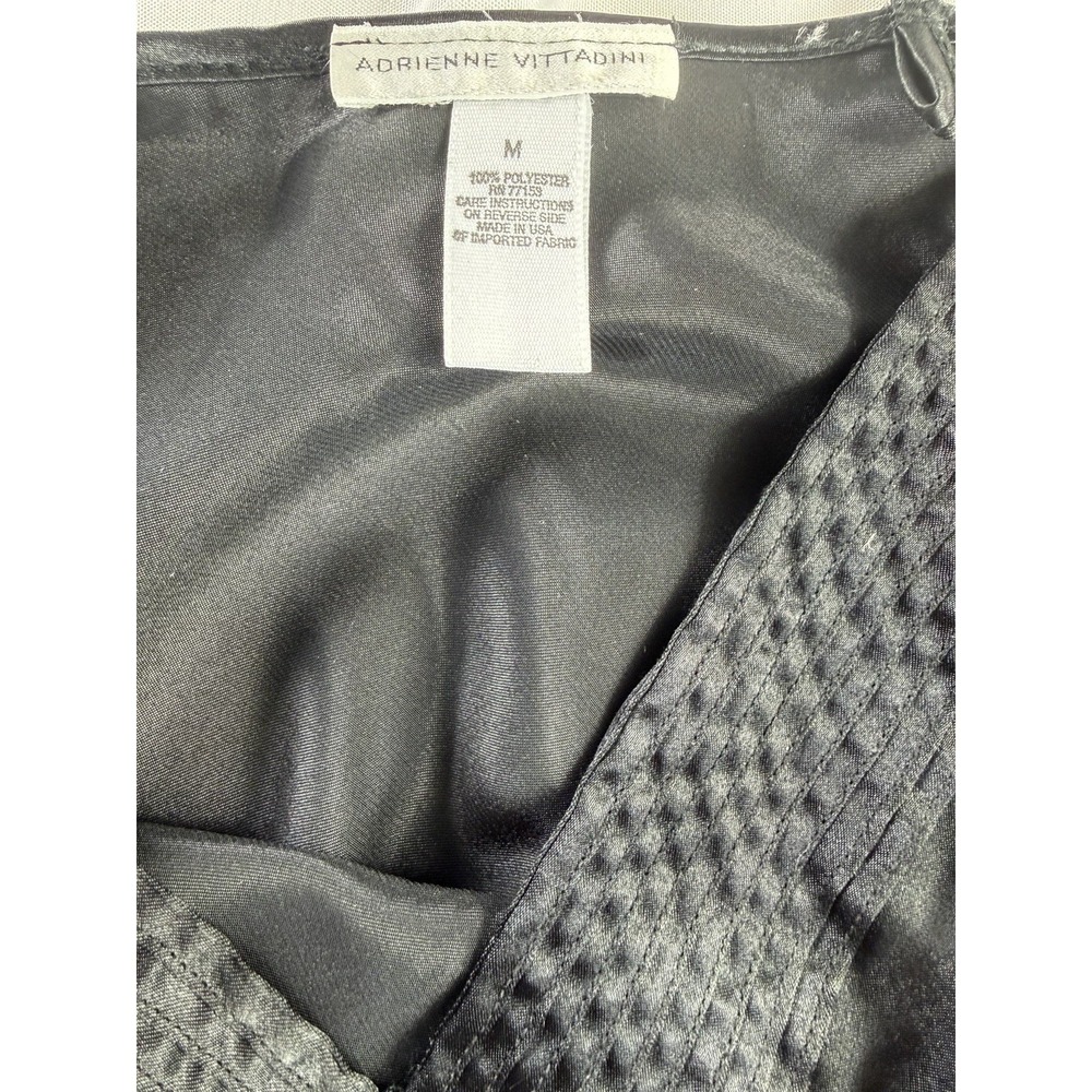 Vintage Adrienne Vitadini Medium Black satin Nightgown - Picture 6 of 8